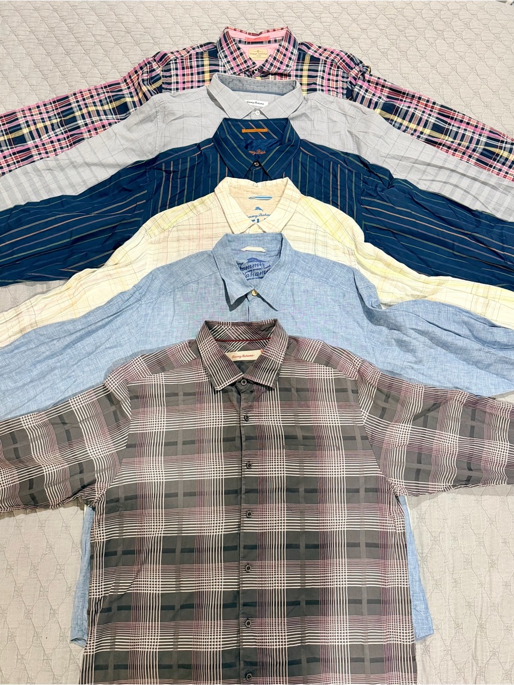 Tommy Bahama Multi-Pattern Casual Button-Up Shirts - Pink, Blue, Yellow, Gray